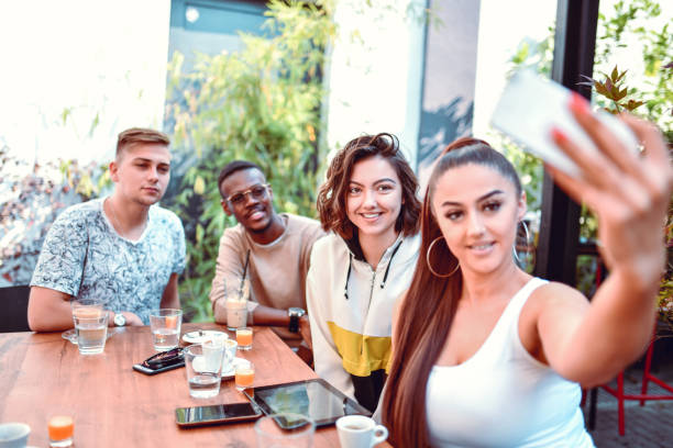 istock Coffee Selfie By Cute Multiethnic Friends 1264268786