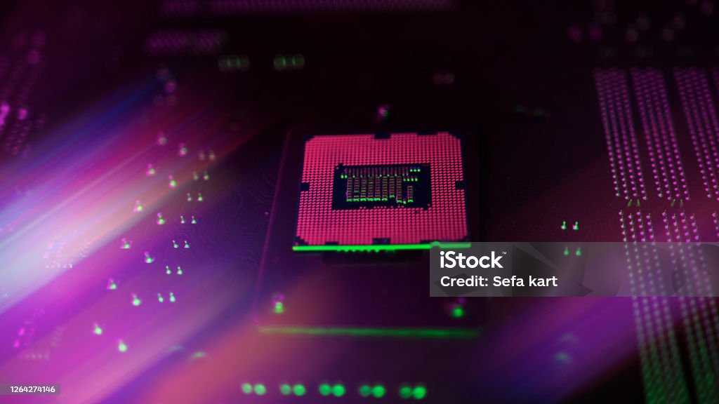 Pink Processor Rgb Pink Lights Inside Cpu Processor Computer Concept Stock Photo ...