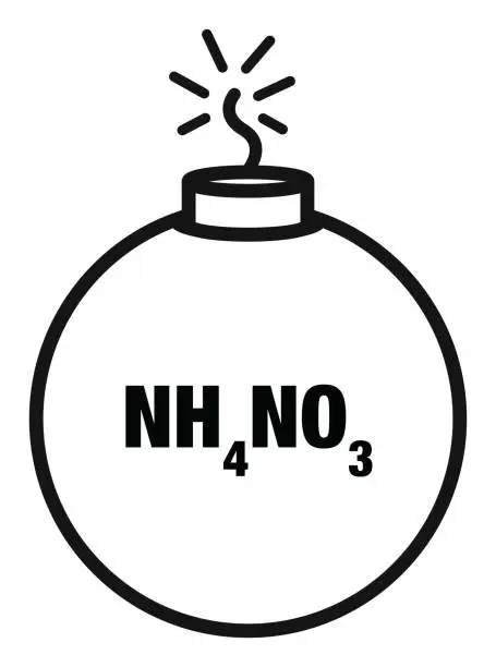 Vector illustration of NH4NO3 Bomb Icon