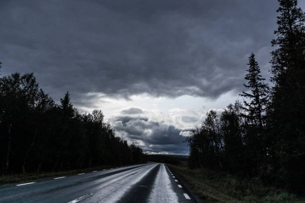 istock Dramatic north scandinavian route. Travel scenery 1264276459