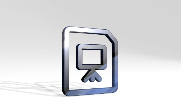 istock office file presentation casting shadow with two lights. 3D illustration of metallic sculpture over a white background with mild texture. business and businessman 1264277191