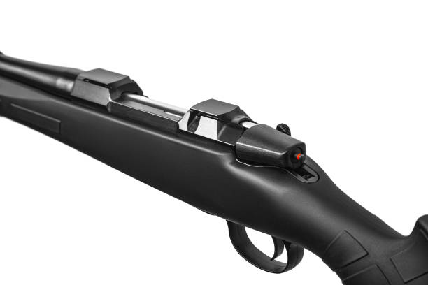 istock Modern bolt carbine isolated on white background. Hunting rifle with sliding bolt. 1264278949