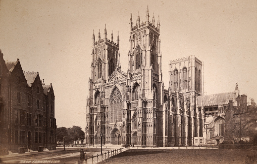 Antique photograph of York Minster, York, Yorkshire, England, 1880s, 19th Century