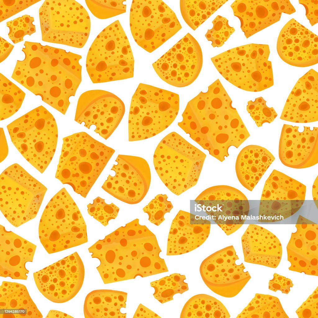 Yellow Cheese Pattern Yellow Cheese Seamless Pattern Endless Food Texture Stock Illustration ...