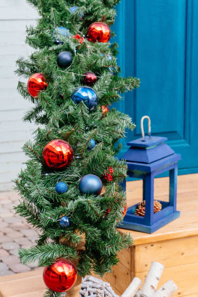 istock Christmas decor of the front door. 1264288194
