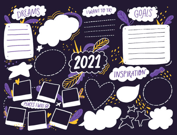 Wish Board Template With Place For Goals Dreams List Travel Plans And  Inspiration Vision Collage For Teens Nursery Poster Design Journal Page For  Planning New Year Resolutions In 2021 Vision Board Workshop