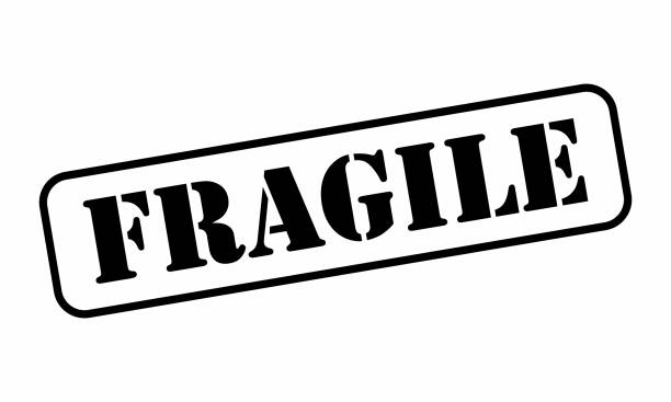 fragile stempel-illustration - zerbrechlichkeit stock-grafiken, -clipart, -cartoons und -symbole