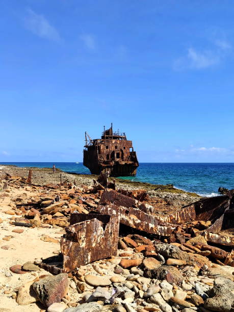 istock Old rundown ship wreck, Little Curacao 1264304055