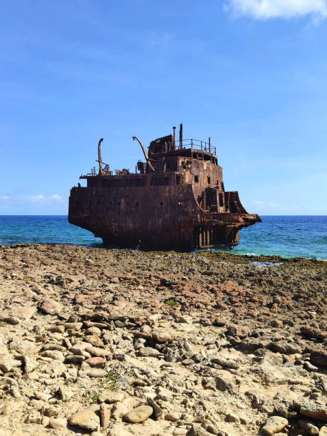 istock Old rundown ship wreck, Little Curacao 1264304306
