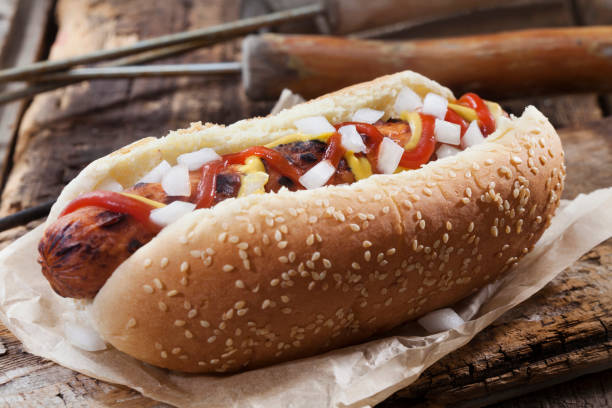 istock The Campfire Dog with Ketchup, Mustard and Onions 1264305190