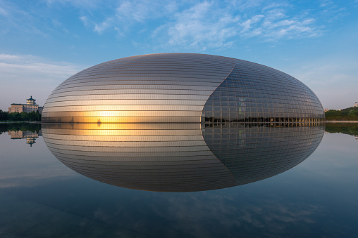 Beijing, China - June 24, 2014: National Centre for the Performing Arts. The futuristic design stirred controversy when the theater was completed in 2007.