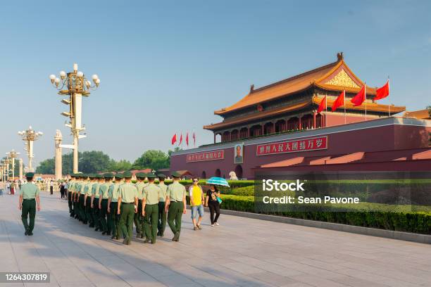 Beijing China At Tianamen Gate Stock Photo - Download Image Now - Ancient, Architecture, Arts Culture and Entertainment