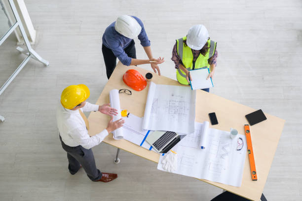 istock Top view of engineering people are meeting , Engineering people, corporate working, teamwork concept. 1264308032