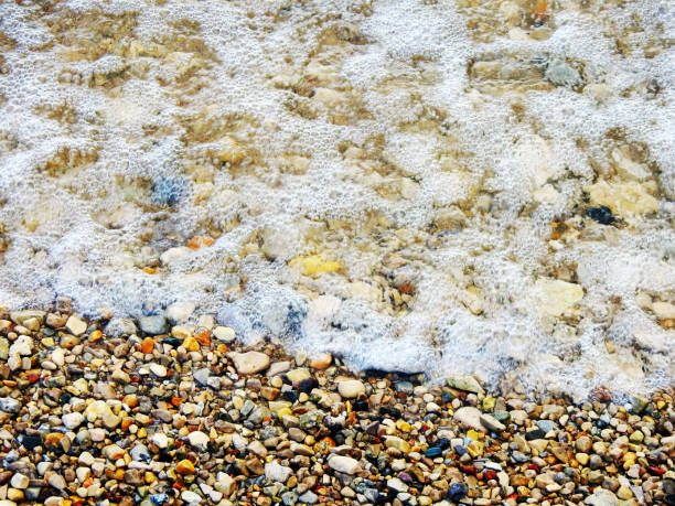 istock gravel beach with wave foam 1264311236