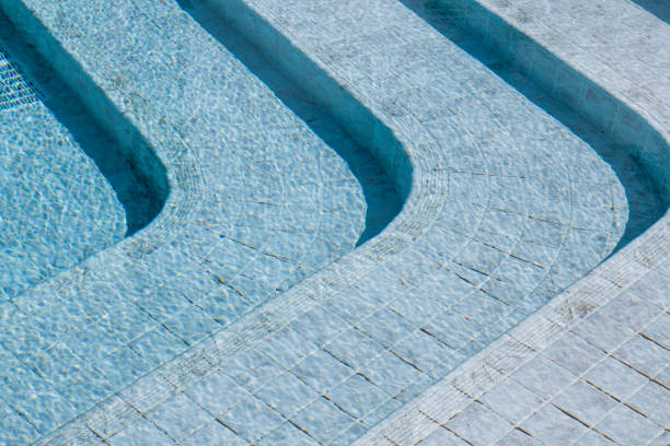 istock Curved steps at the swimming pool 1264314626