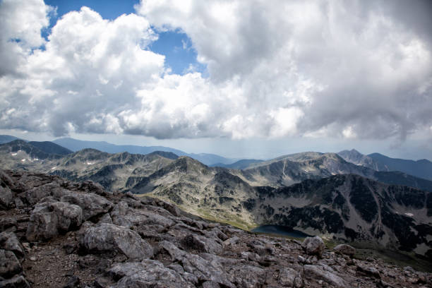 Peak Vihren in Pirin mountain stock photo