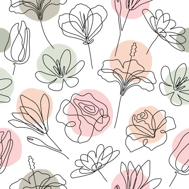 Vector illustration of Floral seamless pattern