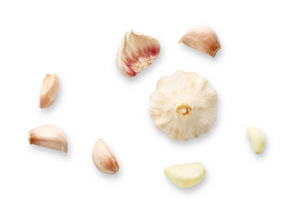 istock Fresh ripe garlic bulb and cloves 1264321847
