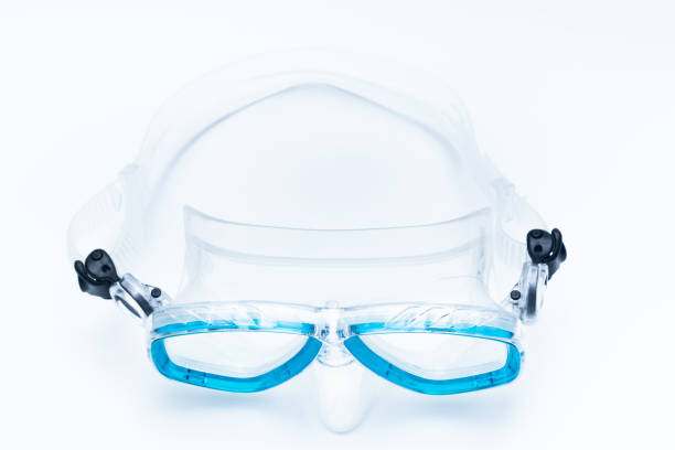 istock Blue Diving Mask and Snorkel Isolated on White Background. 1264327421