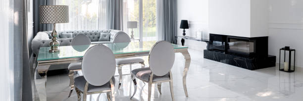 istock Panorama of elegant living room 1264327425
