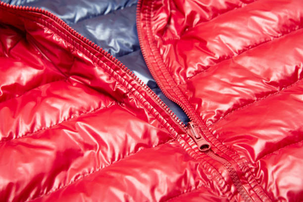 istock Blue and red full zipper windbreaker down jacket, 1264328959