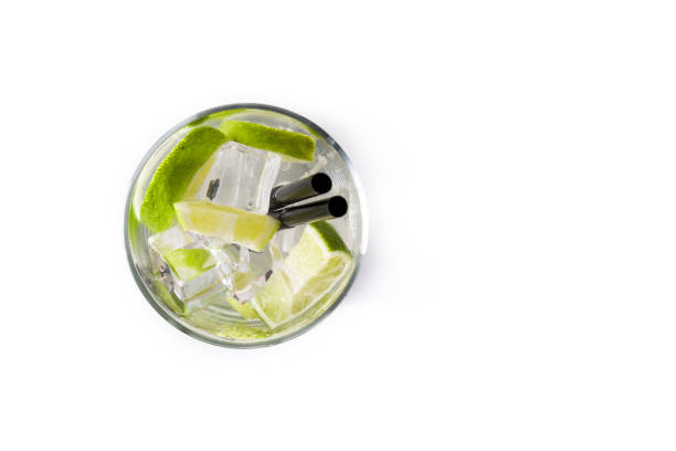 Caipiroska cocktail with lime