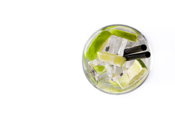 Caipiroska cocktail with lime
