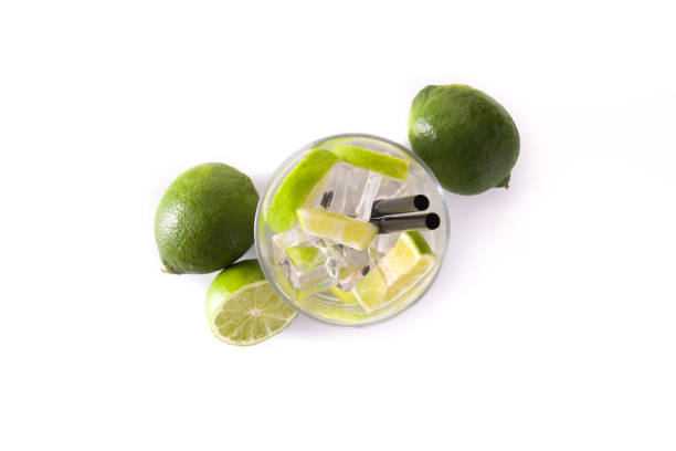 Caipiroska cocktail with lime