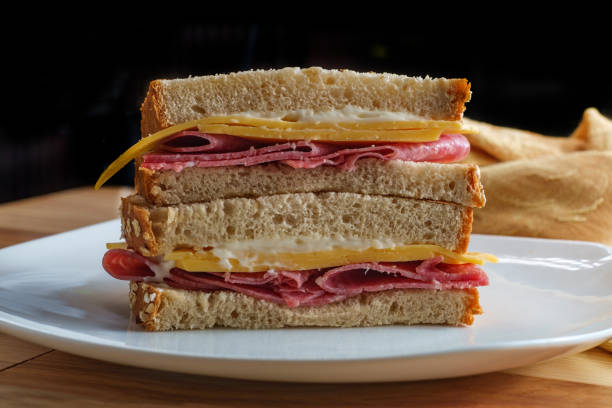 istock Cheese Salami Mayonnaise Sandwich 1264335572