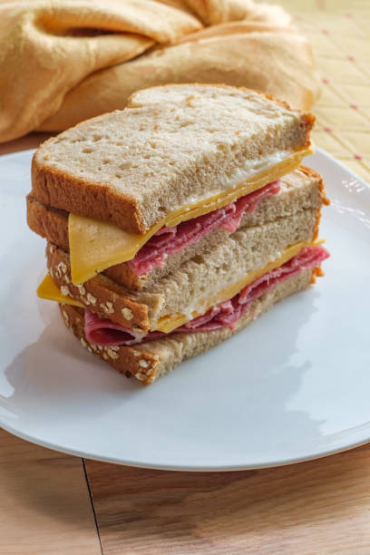 istock Cheese Salami Mayonnaise Sandwich 1264335579