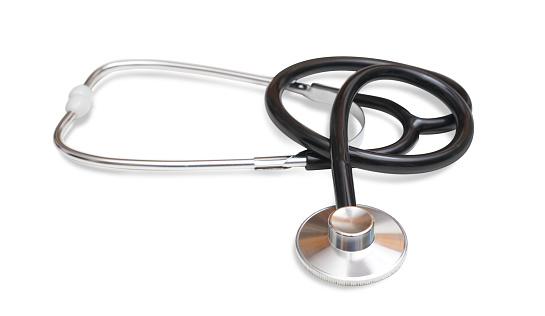 medical equipment stethoscope isolated on white with clipping path