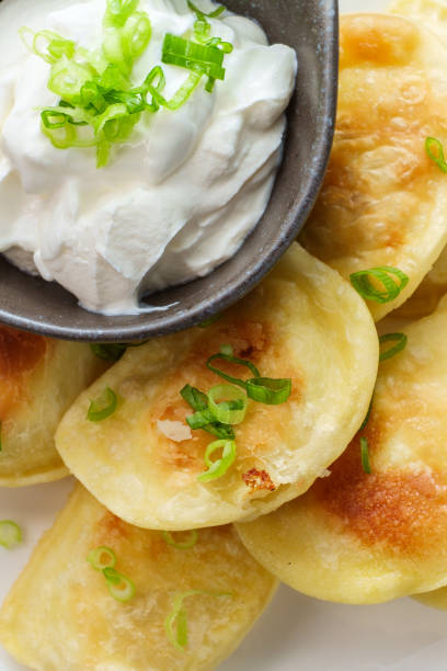 istock Polish Pierogies Sour Cream 1264337002