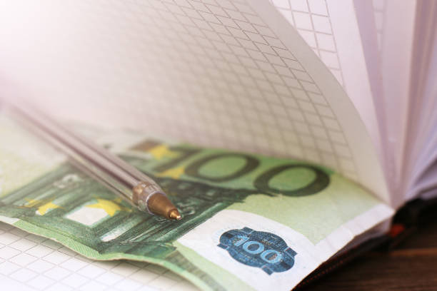istock Hundred Euro and business book 1264339138