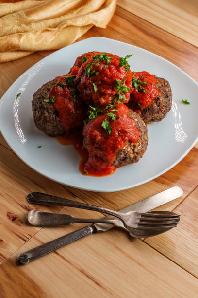istock Large Italian Meatballs Marinara 1264339231