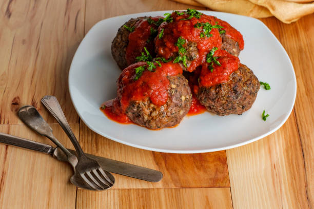 istock Large Italian Meatballs Marinara 1264339232