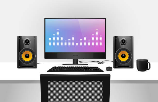 Ilustración de Ordenador De Sobremesa Con Altavoces De Monitor Ilustración Vectorial Realista De Un Ordenador Personal Pc De Estación De Trabajo Computadora De Producción Musical y más Vectores Libres de Derechos de Ilustración de Ordenador De Sobremesa Con Altavoces De Monitor Ilustración Vectorial Realista De Un Ordenador Personal Pc De Estación De Trabajo Computadora De Producción Musical y más Vectores Libres de Derechos de