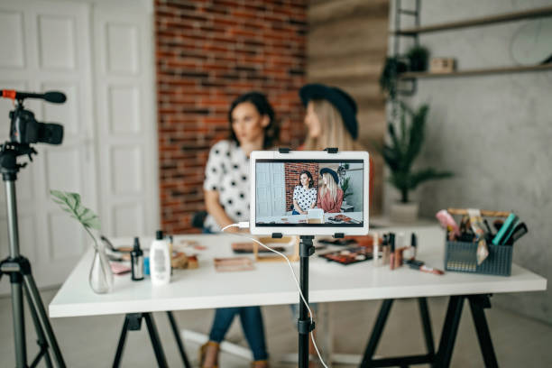 istock Two best friends vlogging about make up 1264341450