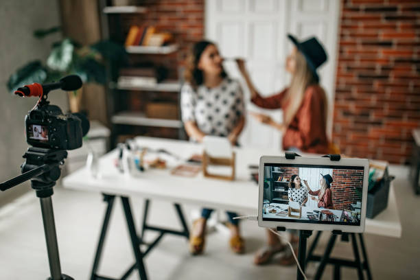 istock Two best friends vlogging about make up 1264341460