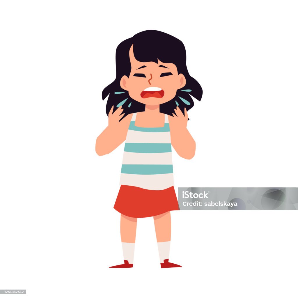 Hoạt Hình Cô Gái Trẻ Em Với Bệnh Cảm Lạnh Hoặc Cúm Hắt Hơi Hoặc Ho ...