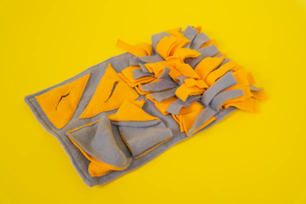 soft washable textile training snuffle mat for nose work for pet. Intellectual games with pet.
