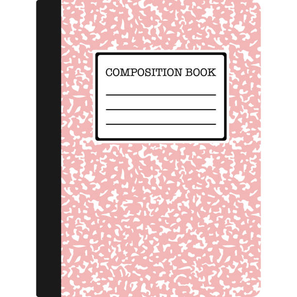 Composition Book Composition notebook cover with copy space isolated on white background composition stock illustrations