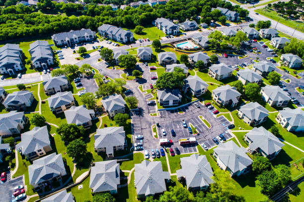 istock Houses in Suburb with Green landscape 1264349249