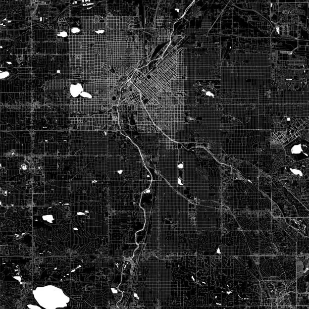 Vector illustration of Denver, Colorado Vector Map