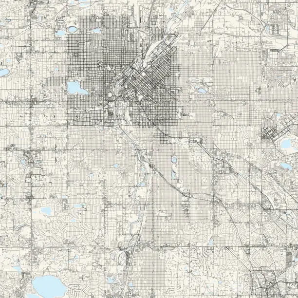 Vector illustration of Denver, Colorado Vector Map