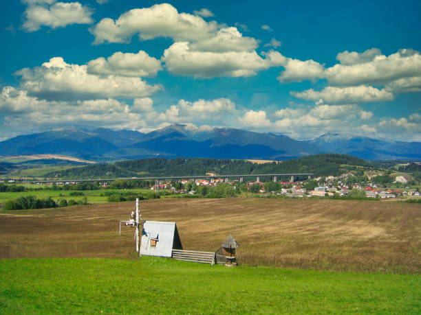 view of rural tatra valley landscape. peaceful countryside scenery of slovakia in summer