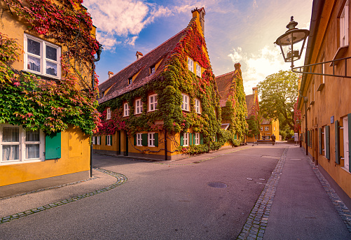 Architecture of old city of Augsburg, Bavaria, Germany