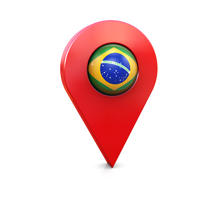 Brazil Flag Map Pin Icon