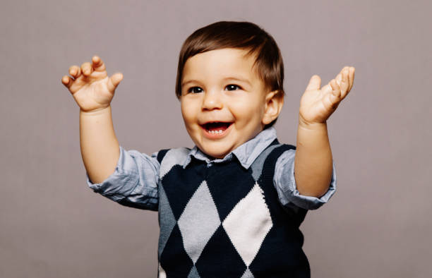 istock Smiling baby boy portrait. 1264356362