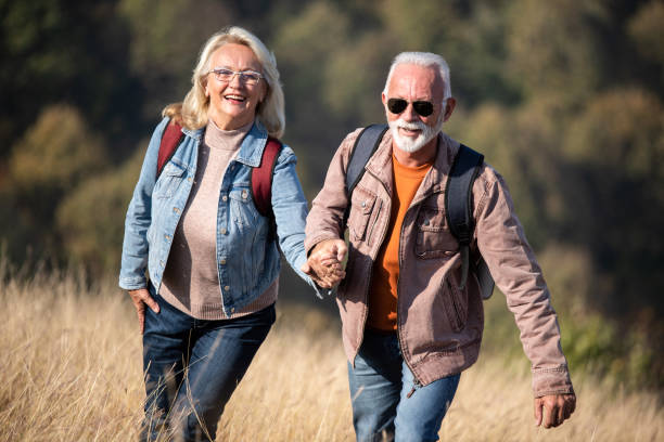 istock Senior couple hiking. 1264368765