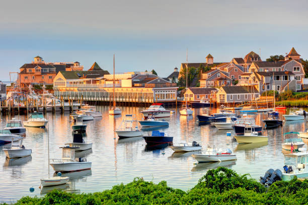 Wychmere Harbor, Harwich on Cape Cod Harwich is a New England town on Cape Cod, in Barnstable County in the state of Massachusetts in the United States. cape cod photos stock pictures, royalty-free photos & images